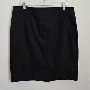 J. by J. Crew Women's Black Skirt 100% Cotton Size 14 Business Casual  Corporate